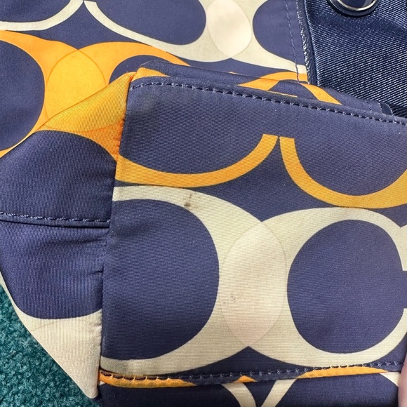 Authentic Coach Signature Stripe Tote, Gently Worn, Linear C Patterned Exterior - Picture 8 of 13